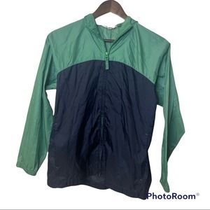 Lands’ End Blue and Green Hooded Zip Up Jacket Boys M (10-12)